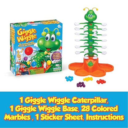 Giggle Wiggle Board Games for Kids, Family Game Night, Hand-Eye Coordination, Preschool Games, The Wiggle Race to Get Your Marbles to The Top Game, Ages 4+, Batteries Not Included - style: Giggle Wiggle