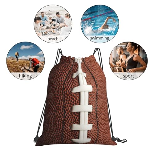 Football Drawstring Bag Sport Gym Backpack Beach Travel Sack Draw String Yoga Bag For Men Women - color: Football