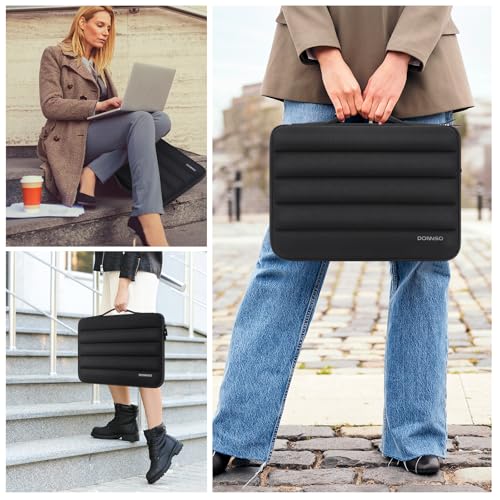 DOMISO 15.6 inch Laptop Case Sleeve Protective Cover Compatible with 16 inch MacBook Pro M4 M3 M2/Pro Max,15.6-16 inch HP Dell ASUS Lenovo Chromebook,Waterproof Computer Cases Bag with Handle,Black - color: Black, size: 15.6 inch