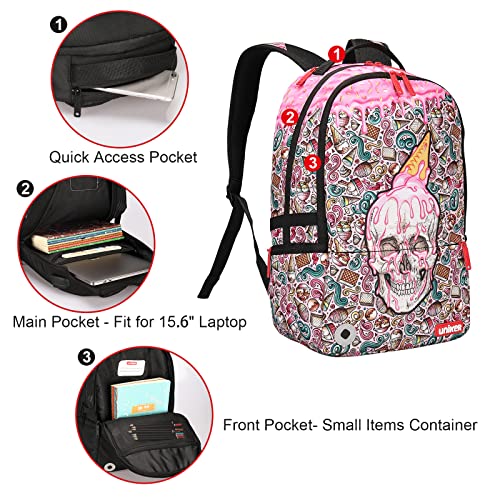 Graffiti Backpack for School, 20L Casual Daypack, Designer Laptop Backpack for 15.6 Inch Laptop - color: Ice Cream