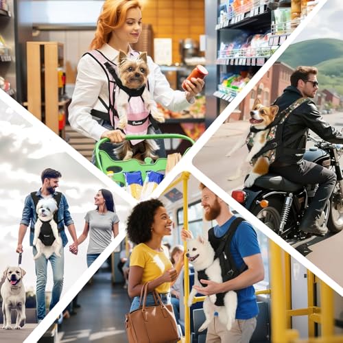 Pawaboo Pet Dog Front Carrier Backpacks, Legs Out Pet Carrier Backpack for Dogs, Adjustable Dog Chest Carriers Purse for Small Medium Dogs Hands Free for Travel Hiking Cycling Camping, M, Black - color: AA-Black, style: Medium (Pack of 1)