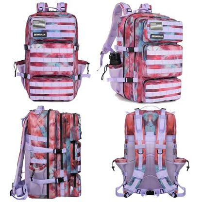Military Tactical Backpack 55L for Men & Women Bug Out Bag Assault pack Molle Daypack Hiking Trekking Rucksack (Nebula camouflage) - color: Nebula Camouflage