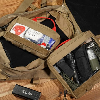 KRYDEX Clear Top Insert Bag with Hook Panel Tactical Packing Cube Travel Organizer Bag (Large-CB) - color: Large-CB
