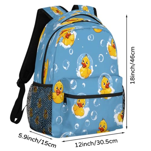 Duck Kids Backpack for Girl Boy Waterproof Kids Back Pack | Animal Cute School Bookbag fit Women Men Lightweight Rucksack Casual Daypack Carry On Bag for Work Hiking Camping Gym Travel - color: Animal Duck Cute