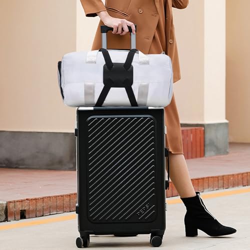 Chelmon 2 Pack Luggage Straps, Ajustable Elastic Bungee Belt for Suitcases, Add Extra Bag Easy and Securely for Travel - color: Black-2pack