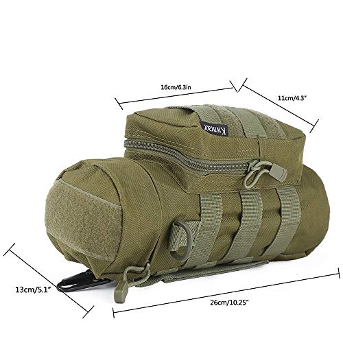 Molle Water Bottle Holder, Tactical Water Bottle Pouches for Backpack with D-Ring Hook - color: Army Green