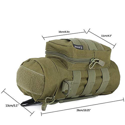 Molle Water Bottle Holder, Tactical Water Bottle Pouches for Backpack with D-Ring Hook - color: Army Green