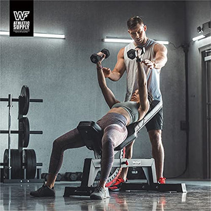 WF Athletic Supply Black Neoprene Dumbbell Set, Non-Slip & Hex Shape, Great for Muscle Toning, Strength Building & Weight Loss; Sizes, Dumbbells Only & w/Rack Options Available - color: a. 32 LB Dumbbells ONLY