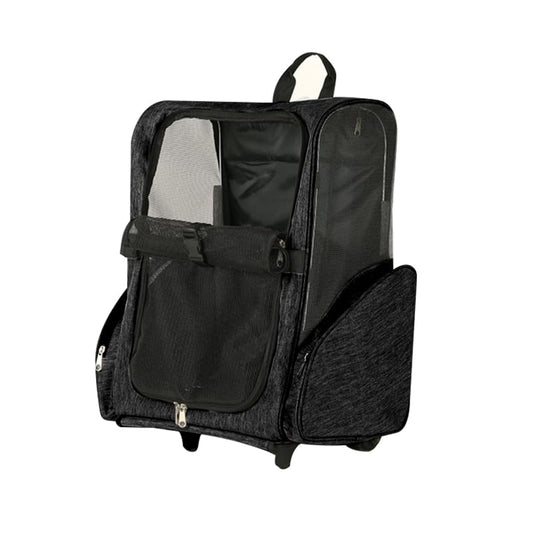 Pet Trolley Bag Cat Dog Travel Bag Portable & Breathable Pet Carrier Backpack - Lightweight Dual-Shoulder Design for Easy Travel with Your Beloved Companion Scalable Pull Rod pet Bag (Black) - color: Black