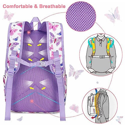 CAMTOP Preschool Backpack for Kids Girls Butterfly Toddler Backpacks Kindergarten School Bookbags(Age 3-8, Colorful Butterfly) - color: Green Butterfly28