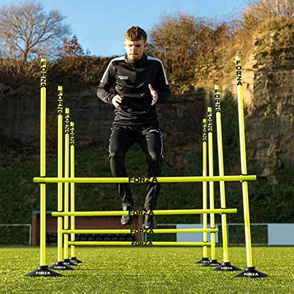 FORZA Pro Adjustable Hurdle Set | Speed & Agility Training with Rubber Bases or Ground Spikes for Extra Stability [4ft or 5ft] - size: 4ft, style: With Rubber Base