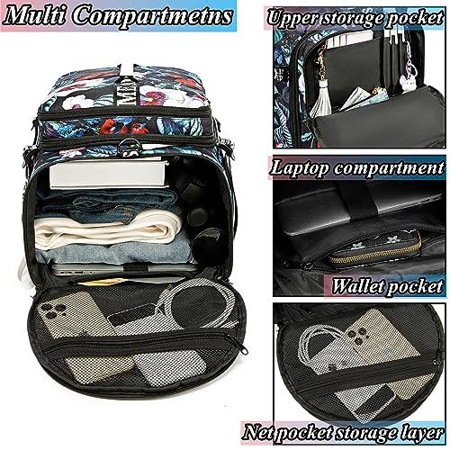 Gym Duffle Bag Backpack with Shoe Compartment,4 ways Travel Backpack for Women and Men,Multi-Functional Weekender bag with Waterproof Layer&Laptop Compartment for Fitness, Travel,Camping - color: Turquoise