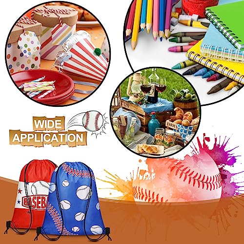 Grneric 18 Pcs Baseball Party Favor Bags Drawstring Bags Bulk Candy Goodie Bag Baseball Themed Presents for Sports Teams - color: Baseball