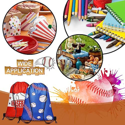 Grneric 18 Pcs Baseball Party Favor Bags Drawstring Bags Bulk Candy Goodie Bag Baseball Themed Presents for Sports Teams - color: Baseball