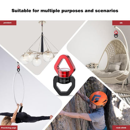 Swivel Hook for Swing,Aluminium Alloy 35KN, Swing Swivel Hanger for Tree Swing, Aerial Dance, Children’s Swing, Hanging Hammock Outdoor Indoor(Black-Red) - style: Black Red-1 Pack