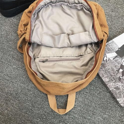 MaxxCloud Women's Heavy Cotton Canvas Laptop Backpack Lightweight Casual Hiking Daypack Travel Bag - color: Brown