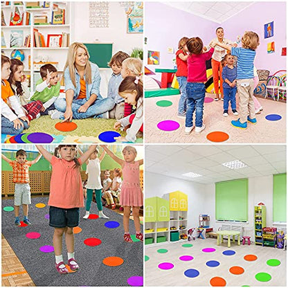 Poly Spots Spot Markers for Gym Floor 9inch 10inch 12/18/24/36 Pcs Flat Cones Non-Slip Rubber Floor Dots Circles for Sports Soccer Basketball Agility Training Dance Classroom - style: 24Pcs 9inch