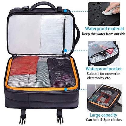 BANGE 35L Travel Backpacks,Weekender Expandable Carry-On Backpack for Airplanes, Waterproof 17.3 inch Laptop Backpack for Men and Women - size: black-35l