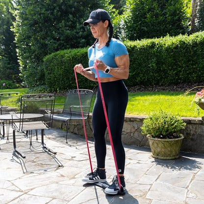 Serious Steel Fitness 37" Resistance Training Bands (Portable Exercise Band System Training Bands- Great for Individuals Looking for Tension Throughout The Exercise) - color: #2 Red (10-50 lbs.)