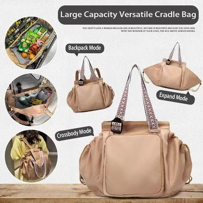 Everyday Bag, Large-Capacity Multifunctional Travel Organizer Handbag Crossbody Shoulder Tote Bag - color: Khaki