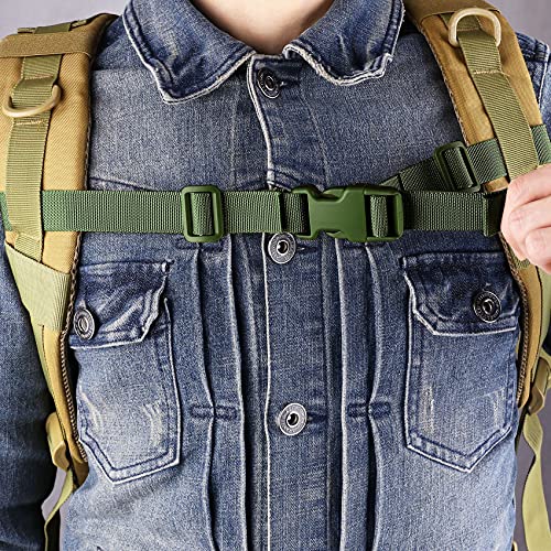 XTACER Backpack Chest Strap Adjustable Backpack Sternum Strap Chest Belt with Buckle (Pack of 4) - color: Green