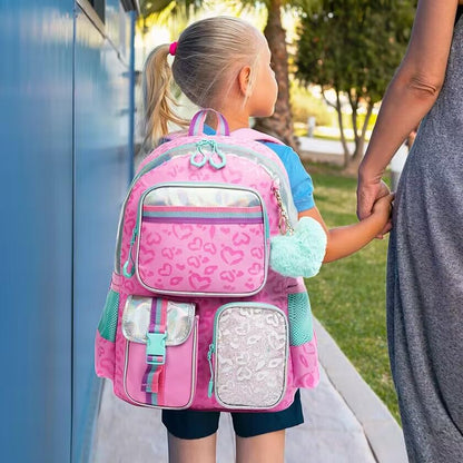 Meetbelify Pink Aesthetic Backpack for Elementary School Girls, 8-10 - color: Pink