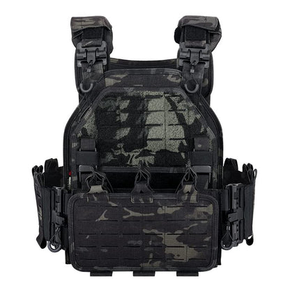 YAY YAKEDA Quick Release Tactical Laser-Cutting Vest Multicam Lightweight Vest - color: Black Cp