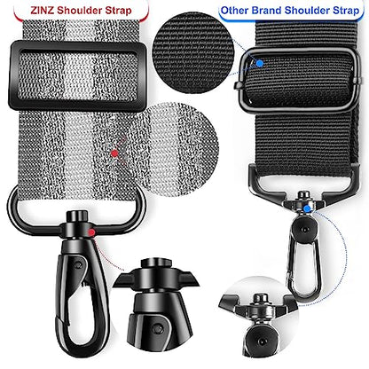 ZINZ 74" Shoulder Strap with Fixed Pad and Dual Balanced Buckles，Gray Silver Jacquard - color: Gray Silver Jacquard