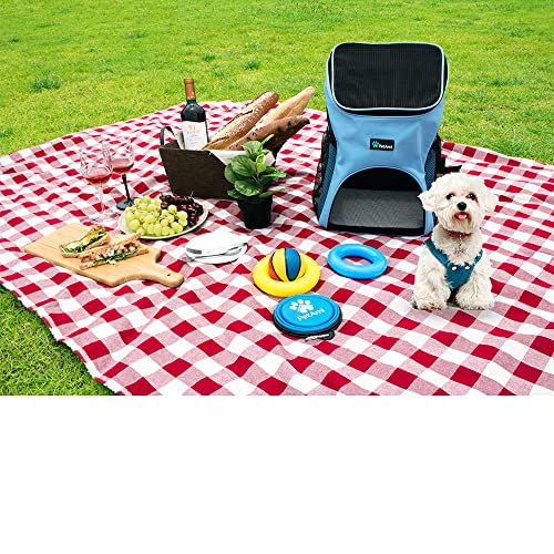 PetAmi Cat Backpack Carrier, Airline Approved Pet Carrier Backpack for Small Dogs and Large Cats, Soft Sided Collapsible Ventilated with Sherpa Bed for Hiking Travel, Max 18 lbs, Light Blue - color: Light Blue