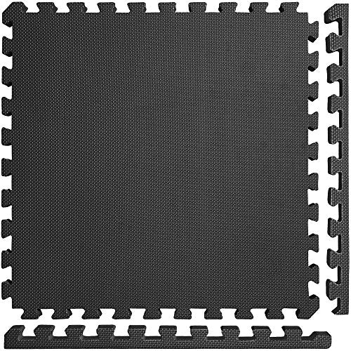 Meister X-Thick 1.5" Interlocking EVA Foam Mats - 2X Cushion for Wrestling, MMA Takedowns & Gymnastics - 2'x2' Tiles - color: Black, size: 16 Tiles (64 Sqft)