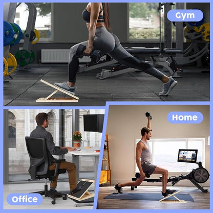 6-Angle Slant Board & Balance Board, 2-in-1 Wooden Mobility Board, Adjustable 40° Incline Stretch Board with Non-Slip Surface, Calf Stretcher and Ankle Balance Board for Adults, Squats, Stability Workouts - color: Dual