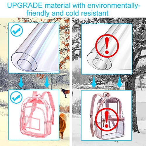 gxtvo Clear Backpack, Heavy Duty Transparent Bookbag, See Through Backpacks for Women Men | Heavy Duty - color: Light Orange