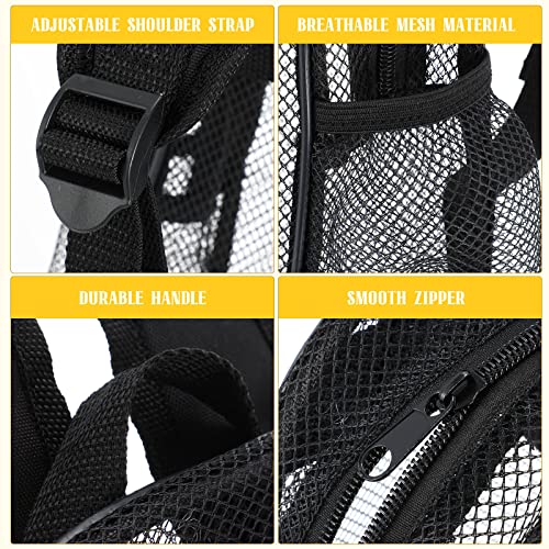 Silkfly 12 Pcs 17 Inch Mesh Backpack Bulk for School Kids Clear Backpack See Through Heavy Duty Bookbags with Adjustable Straps for Boys Girls Student Adult, Sports Travel Donations Supplies
