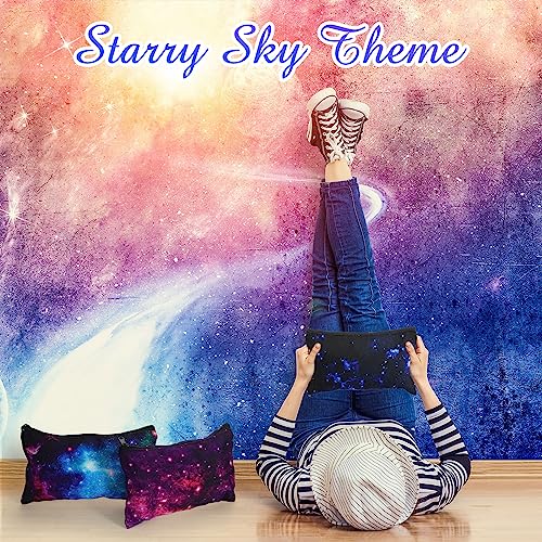 Reginary 20 Pcs Makeup Bags Gifts for Women Canvas Cosmetic Bags with Zipper Bulk Gift for Women Travel Purse Organizer Pouch Accessory, Toiletry Large Capacity, 7 x 4.3 Inch(Starry Sky) - style: Starry Sky