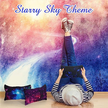 Reginary 20 Pcs Makeup Bags Gifts for Women Canvas Cosmetic Bags with Zipper Bulk Gift for Women Travel Purse Organizer Pouch Accessory, Toiletry Large Capacity, 7 x 4.3 Inch(Starry Sky) - style: Starry Sky