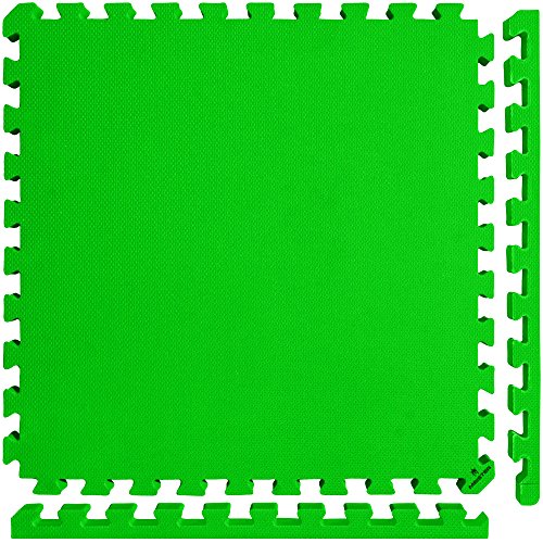 Meister X-Thick 1.5" Interlocking EVA Foam Mats - 2X Cushion for Wrestling, MMA Takedowns & Gymnastics - 2'x2' Tiles - color: Green, size: 25 Tiles (100 Sqft)
