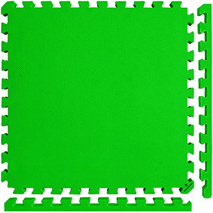 Meister X-Thick 1.5" Interlocking EVA Foam Mats - 2X Cushion for Wrestling, MMA Takedowns & Gymnastics - 2'x2' Tiles - color: Green, size: 25 Tiles (100 Sqft)