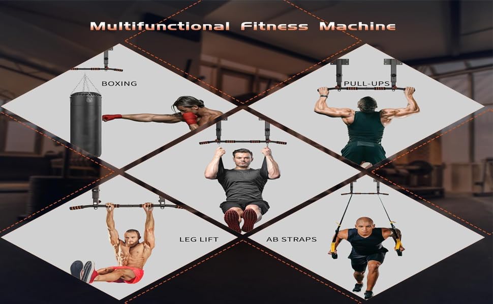 Wall Mounted Pull Up Bar Adjustable Height Heavy Duty Mounted Pull Up Bar Strength Training Equipment for for Indoor Home Gym Workout, Equipment Fitness Stand Supports to 440 Lbs
