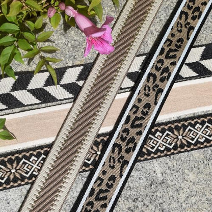 Replacement Purse Strap Shoulder Strap Adjustable Crossbody Strap for Women Crossbody Wide Shoulder Bag - color: Brown Diamond-gold Hardware