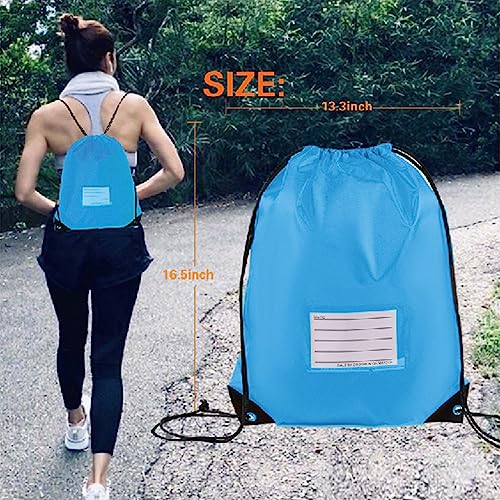 CODOBON 50 Pack Drawstring Bags,Bulk Draw String Backpack, DIY Gym Sports Cinch Bag Sackpack for Women Men, Sky Blue - color: Sky Blue
