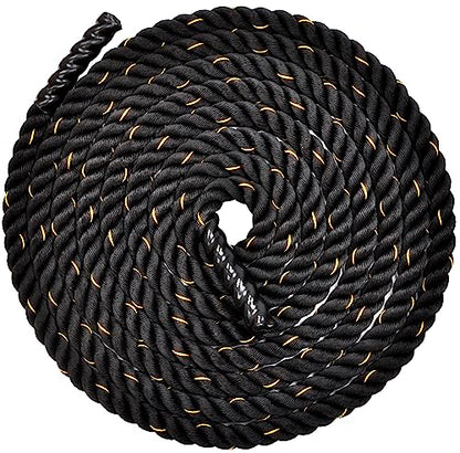 Fitvids Battle Rope 1.5Inch 2 Inch Diameter Poly Dacron 30 FT, 40 FT, 50 FT Length, Heavy Ropes for Home Gym and Workout - style: 2-Inch, 40FT