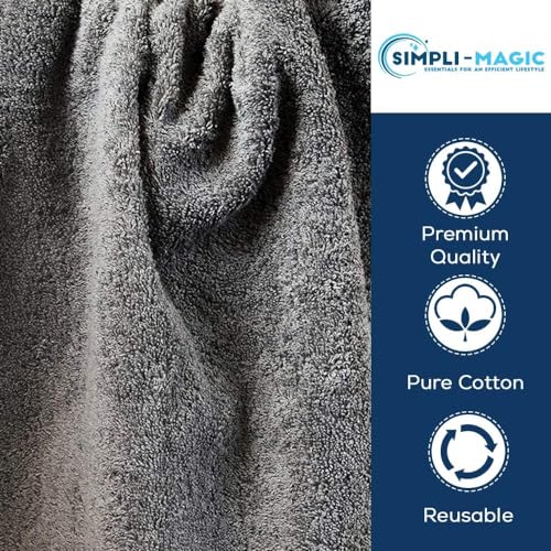 Simpli-Magic Cotton Hand Towels 16"x27" (12 Pack) – Soft Towels for Bathroom, Kitchen, Salon & Gym (Gray) - color: Gray