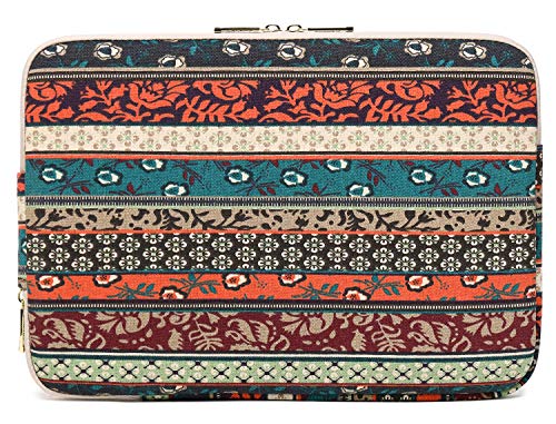 Kayond Canvas Water-Resistant 15.6 Inch Laptop Sleeve case for 15 inch 15.4 inch 15.6 inch Notebook Computer (15-15.6 inch, Red Bohemia) - color: Red Bohemia, size: 15-15.6 inch