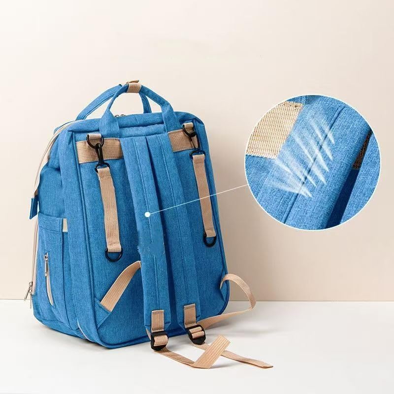 Diaper Backpack with Changing Station, Pad, Nursing Bag, Bottle Bag - Waterproof, Large Capacity, Baby Registry Search, Newborn Essentials - color: Blue