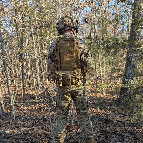 Hunter3 53L Backpack – Waterproof 900D Oxford Material with Molle System, Heavy Duty Outdoor Bag (Tan) - color: Tan