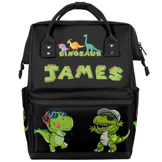 Diaper-Bag-Backpack for Baby Boys Personalized Dinosaur Black Baby Bag as Gifts for New Dad Mom Nappy-Backpack for Newborn-Gifts - color: Color 15