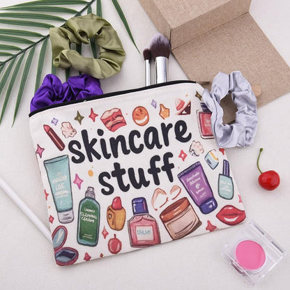 Skin Care Stuff Travel Bag fpr Women Girls Skincare Products Cosmectic Packing Bags for Traveling Toilettries for Women Girls Friend Bestie Girlfriend Birthday Christmas Gift Bag - color: skincare
