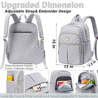 Weitars Lunch Backpack For Women Men,20L Cooler Backpack Insulated Lunch Bag For Women With Side Pockets Waterproof,Meal Prep Backpack,Adult Backpack Cooler For Lunch Picnic Hiking Camping Beach - color: Gray