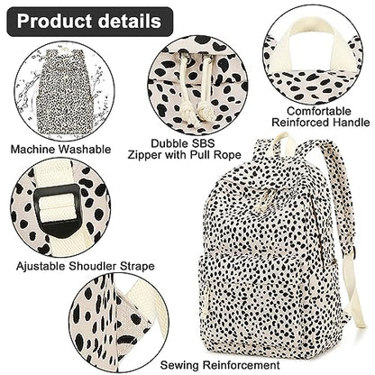BTOOP School Backpack for Teens Bookbag Women Lightweight 15.6 inch Laptop Bag for Girls Casual High School College - color: Leopard-apricot