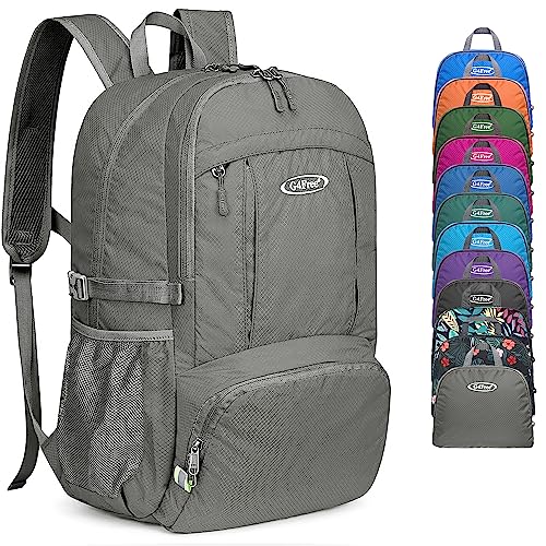 G4Free 40L Lightweight Packable Hiking Backpack, Waterproof Travel Daypack - color: Grey